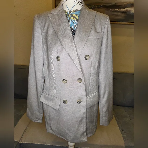 NWOT Jones New York Collection Double-Breasted Men's Blazer - Gray - Size 6 - Picture 1 of 3